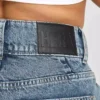 Womens wide leg denim jean – mid wash