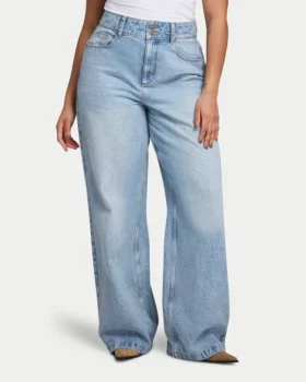 Womens wide leg jean – light blue