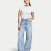 Womens wide leg jean – light blue